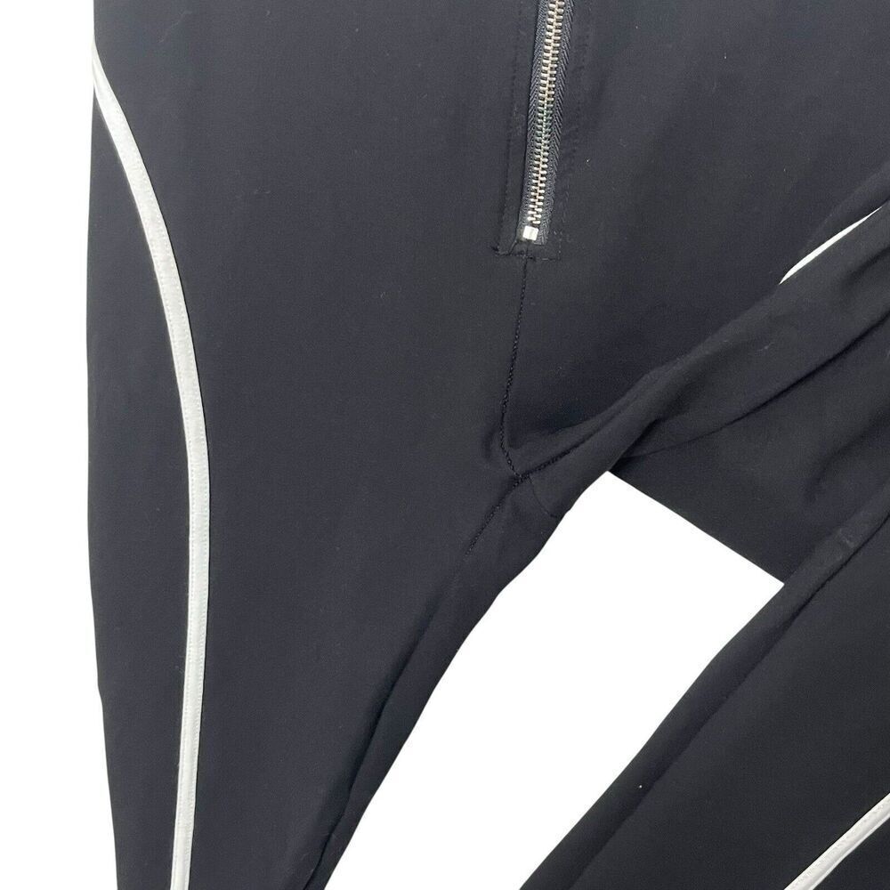 Maniere De Voir Compression Leggings Women's Size 14 Black White Trim High Rise - Picture 10 of 12